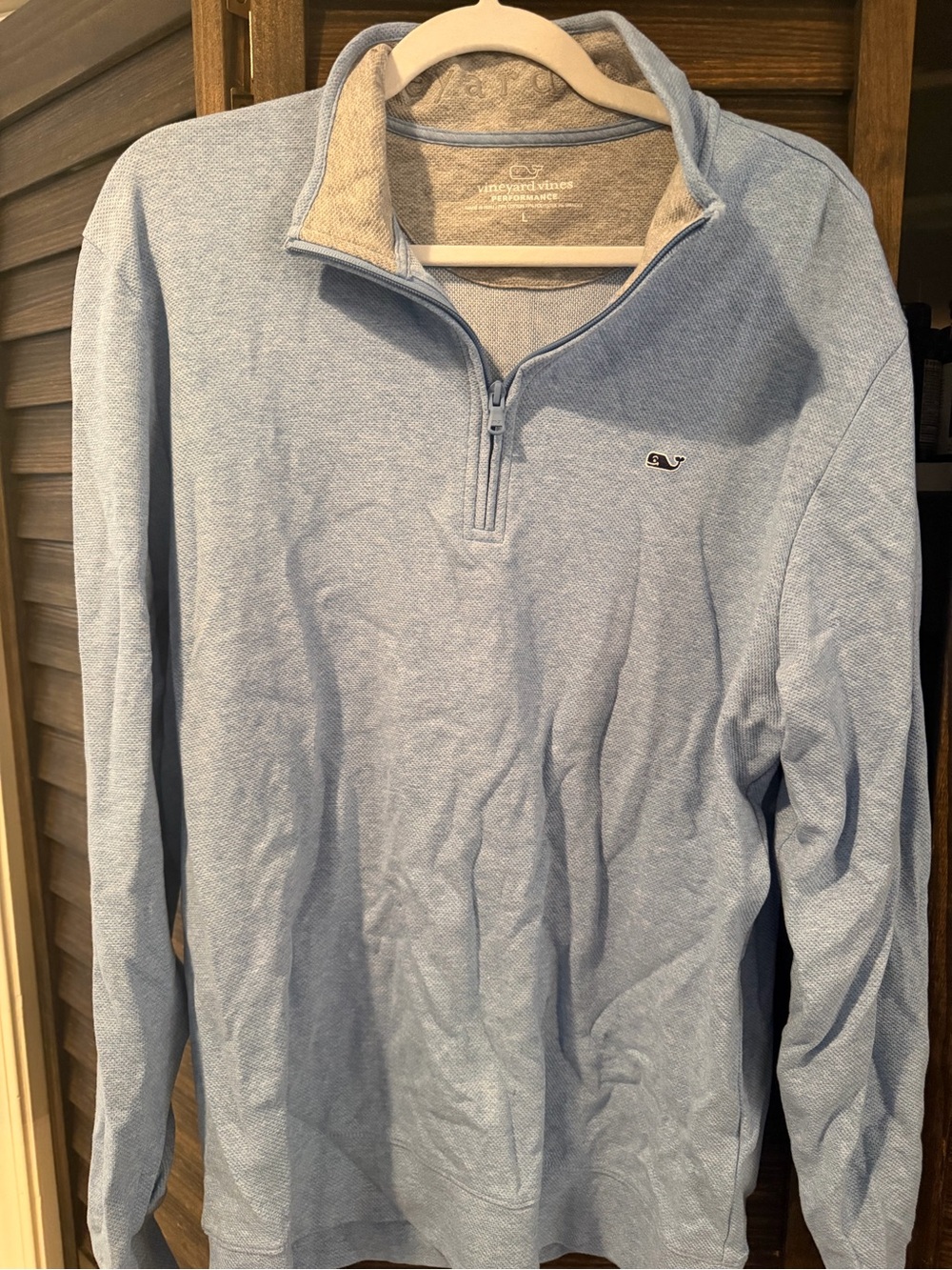Vineyard Vines Pale Blue Quarter-Zip Performance Pullover for men